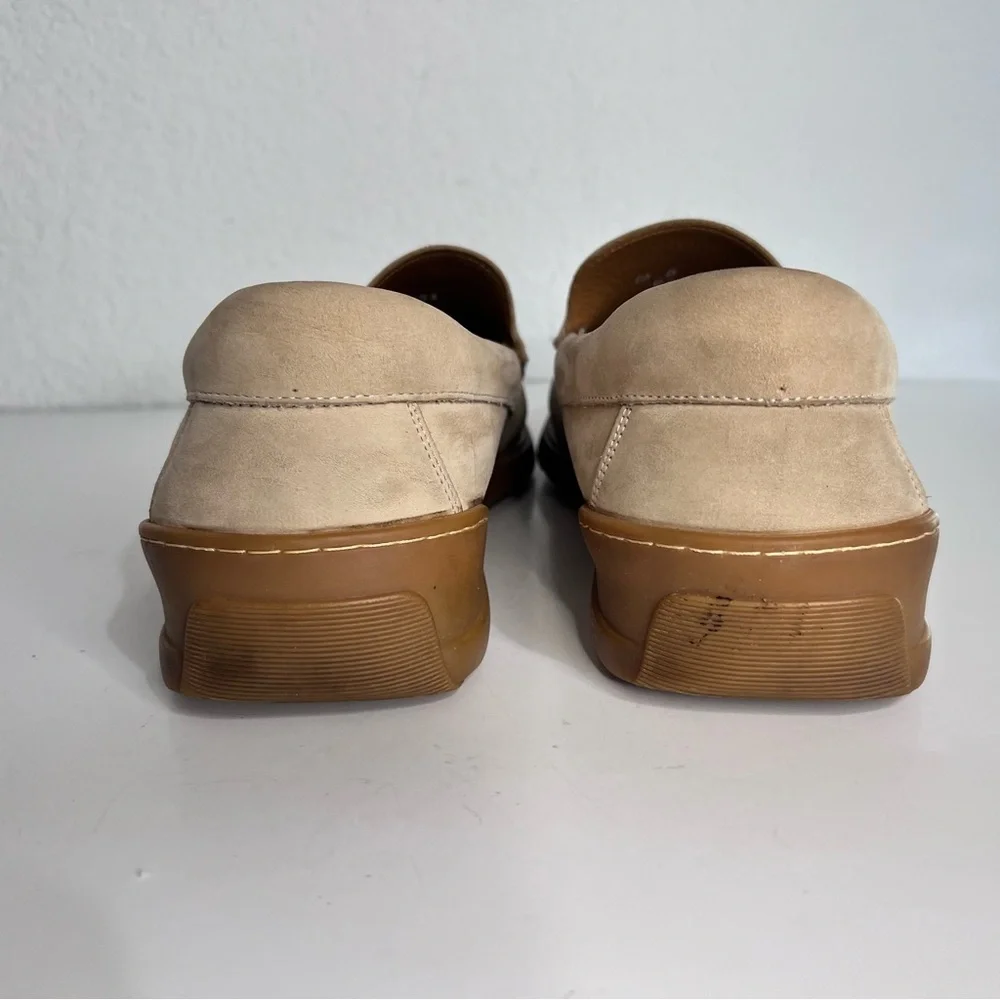 Florsheim Comfortech Beige Tan Suede Leather Slip On Loafers Size 10